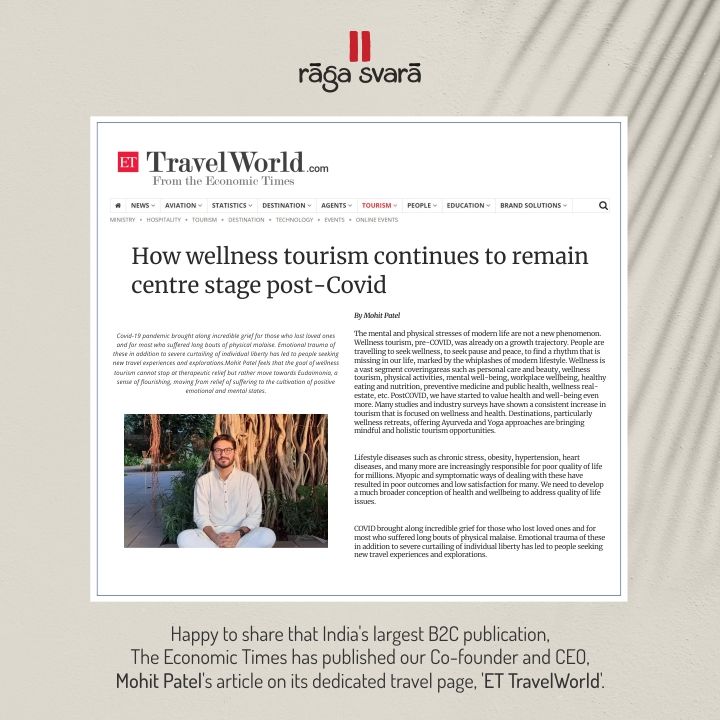 Article on Wellness Tourism published in The Economic Times